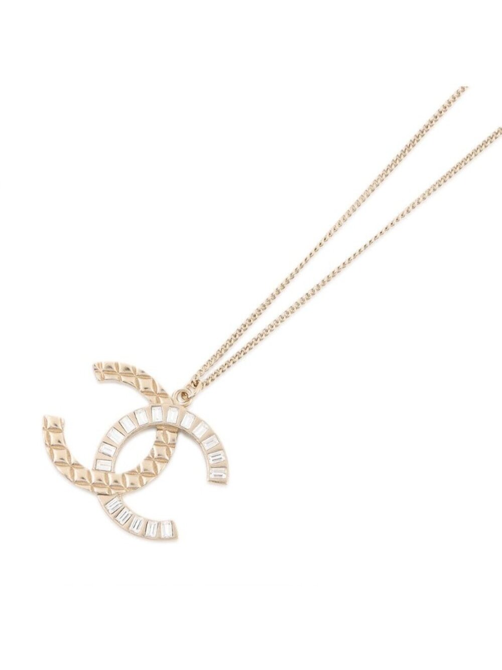 Chanel Necklace Quilted CC Logo Rhinestone